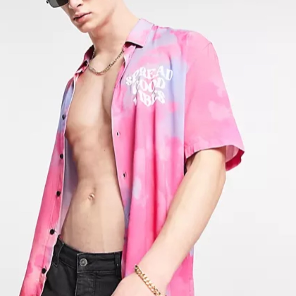 Bershka chill vibes shirt in tie dye